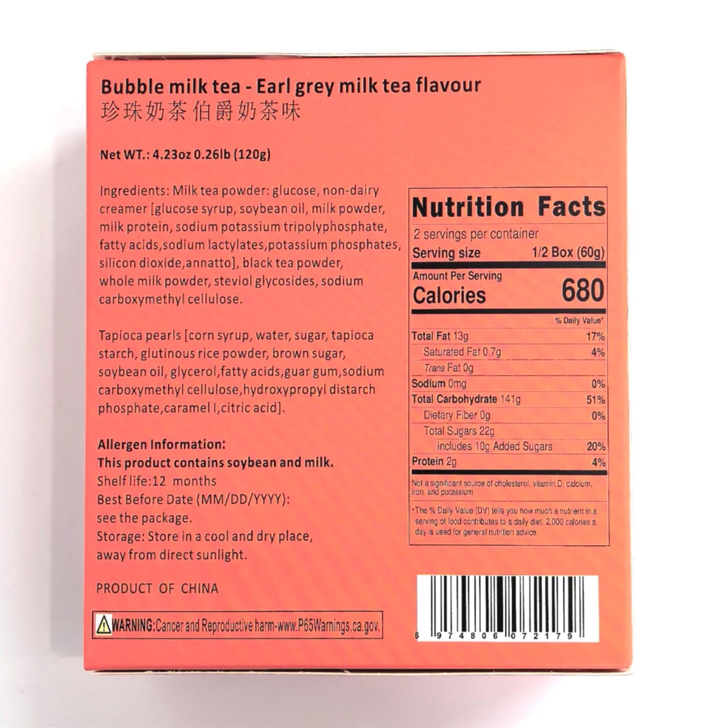 Bubble Milk Tea Earl Grey Tea Flavor